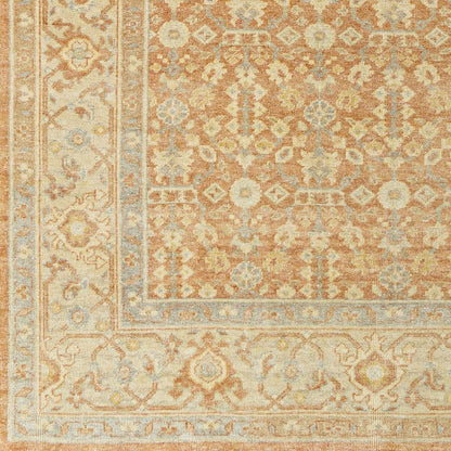Wailea Area Rug by Boutique Rugs in cream and terracotta with blue accents, distressed motif on Tampa Home & Garden Store