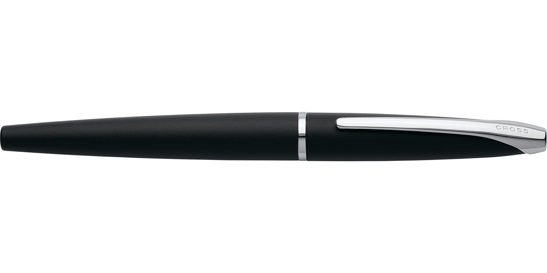 ATX Basalt Black stainless steel fountain pen with silver clip and Cross branding, fine nib on Tampa Home & Garden Store