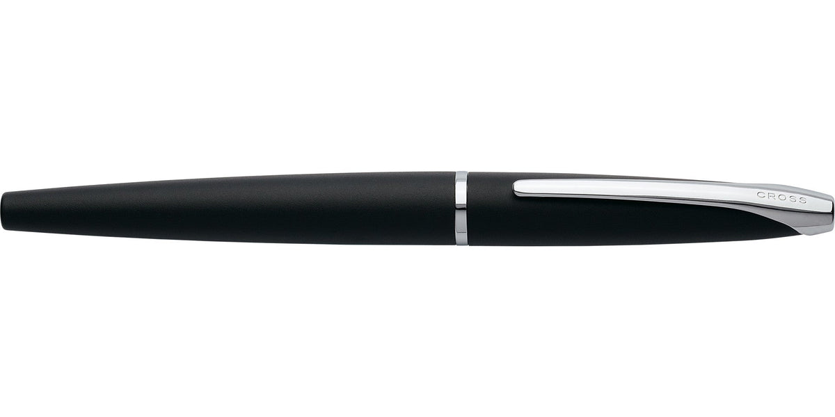 ATX Basalt Black Rollerball Pen by A.T. Cross with matte black body and silver clip on Tampa Home & Garden Store