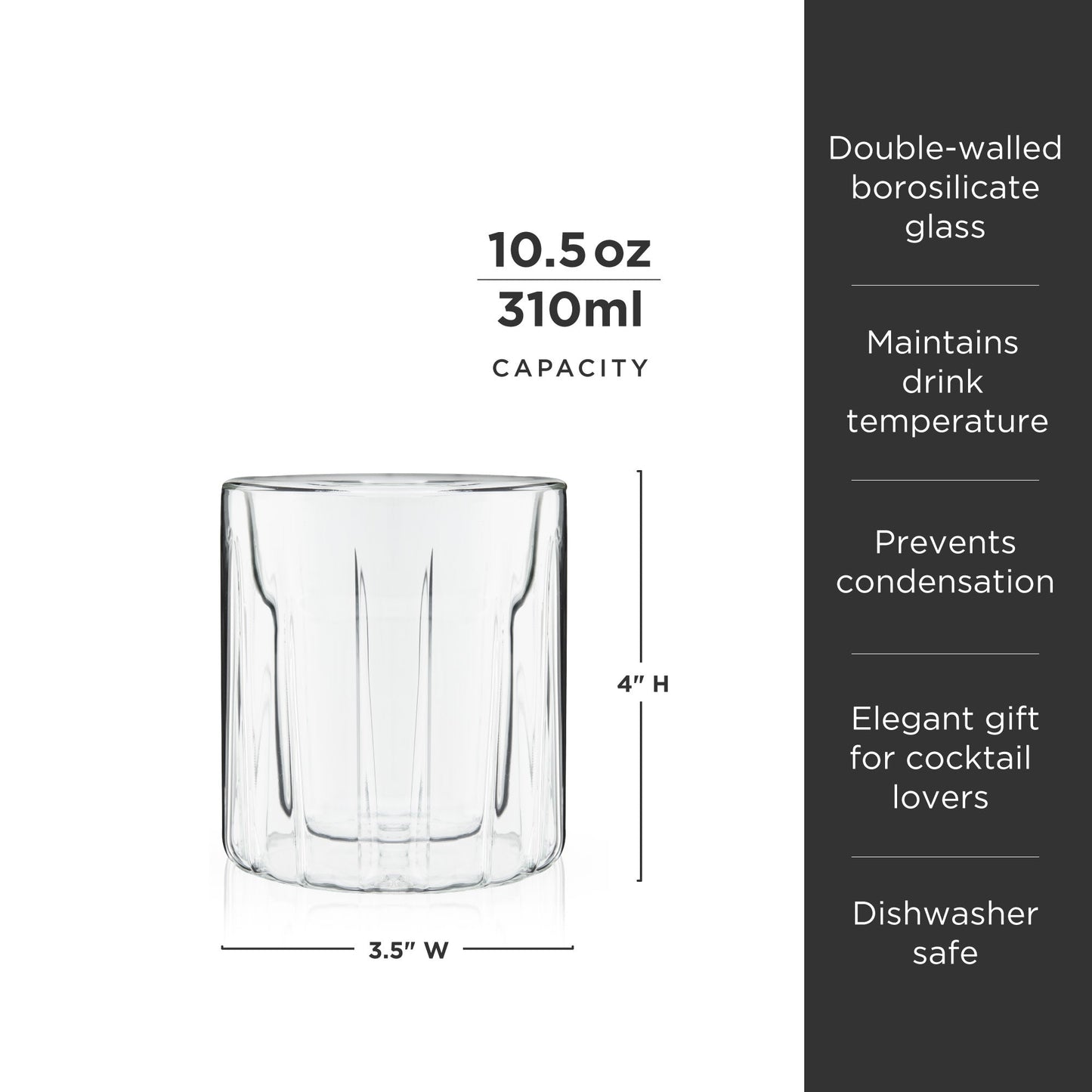 Double Walled Rock Glasses Set Of Two Clear