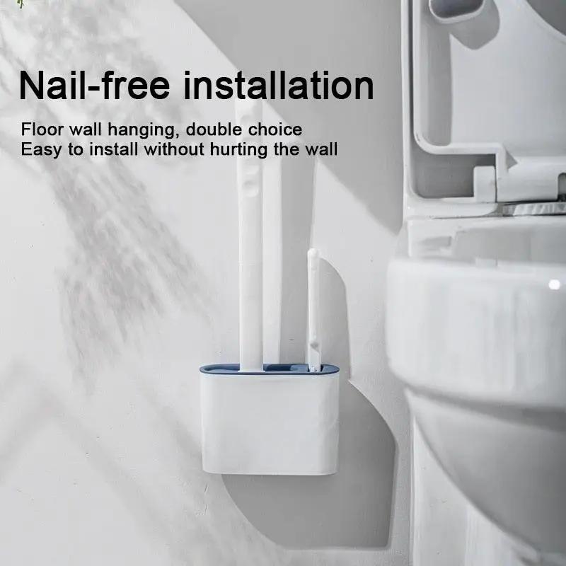 Wall Hanging Toilet Brush with Holder Set