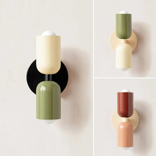 3-Color Light Colorful Wall Lights Nordic Minimalist Modern Bedroom Bedside Aisle Living Room Kid's Room Background Wall Lamp E2 - Tampa Home & Garden Store