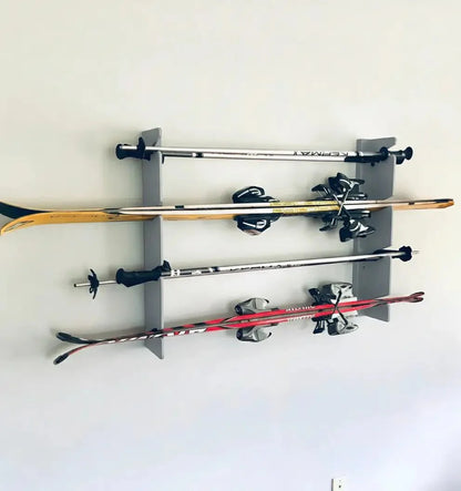 Support mural pour skis de neige et skis nautiques – Rangement intérieur pour garage, sous-sol ou maison