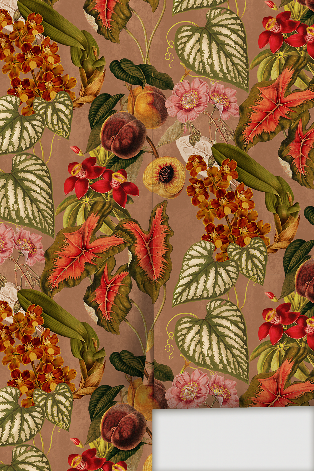 Papier peint Cali Tropicale, mousse moka