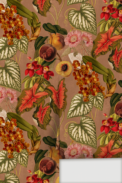 Papier peint Cali Tropicale, mousse moka