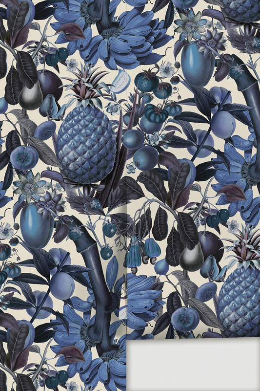 Juicy Fruit Wallpaper, white and blue - Tampa Home & Garden Store