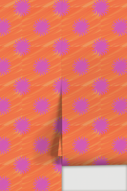 Sol Wallpaper, orange and magenta - Tampa Home & Garden Store