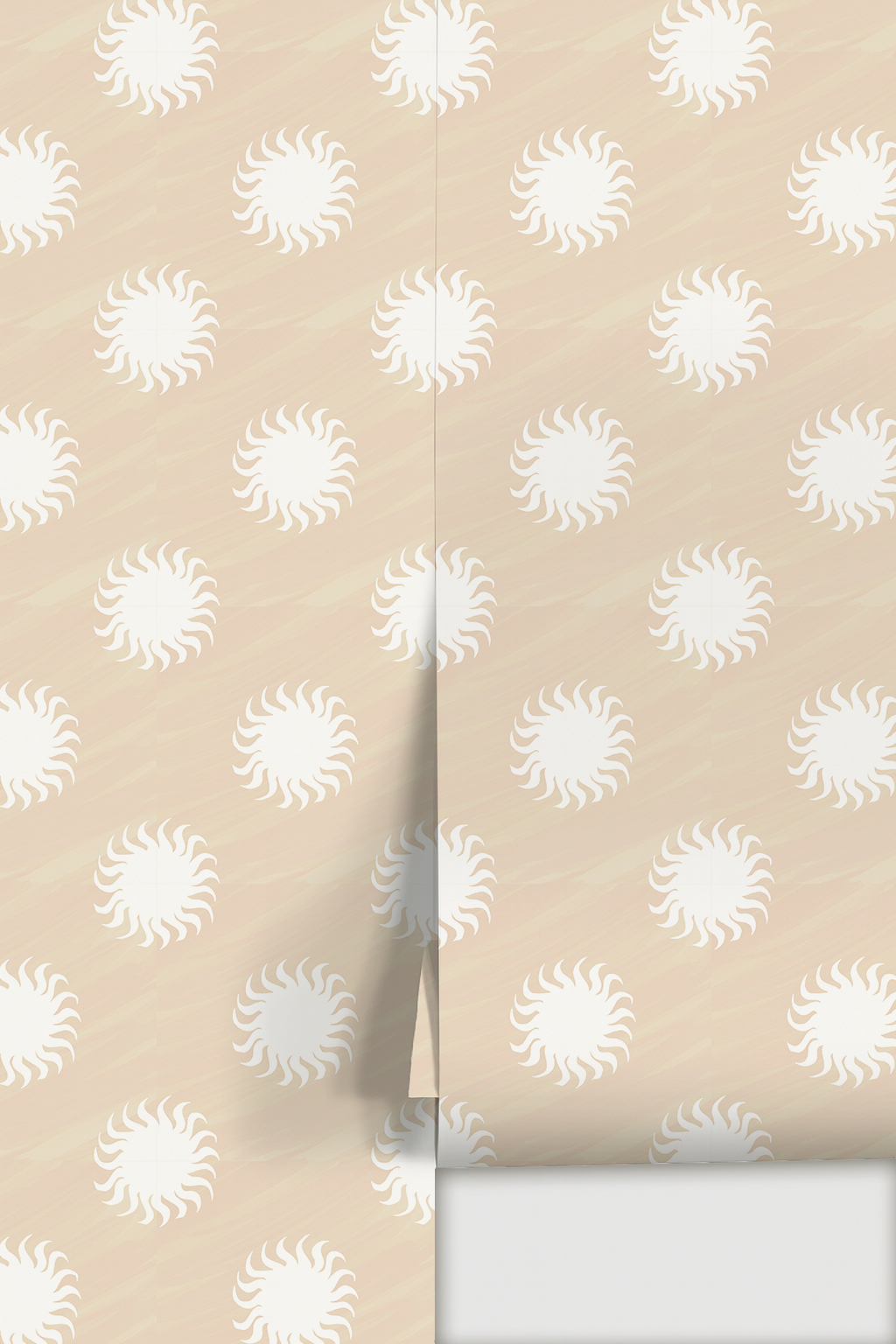 Sol Wallpaper, tan & white