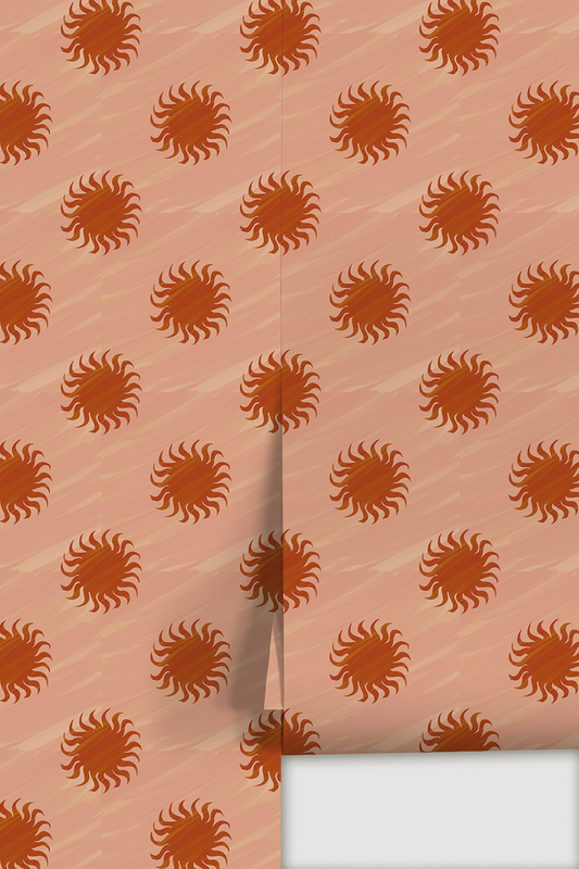Sol Wallpaper, terra cotta and rust - Tampa Home & Garden Store