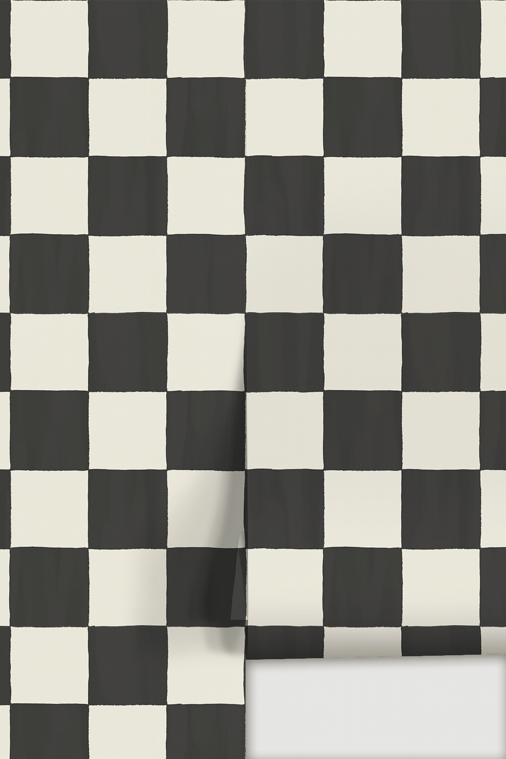 Checkers Wallpaper, off-white & black