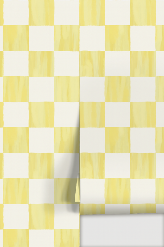 Checkers Wallpaper, lemon - Tampa Home & Garden Store