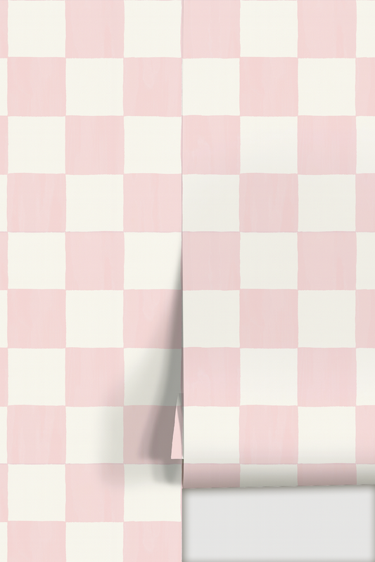 Checkers Wallpaper, blush - Tampa Home & Garden Store