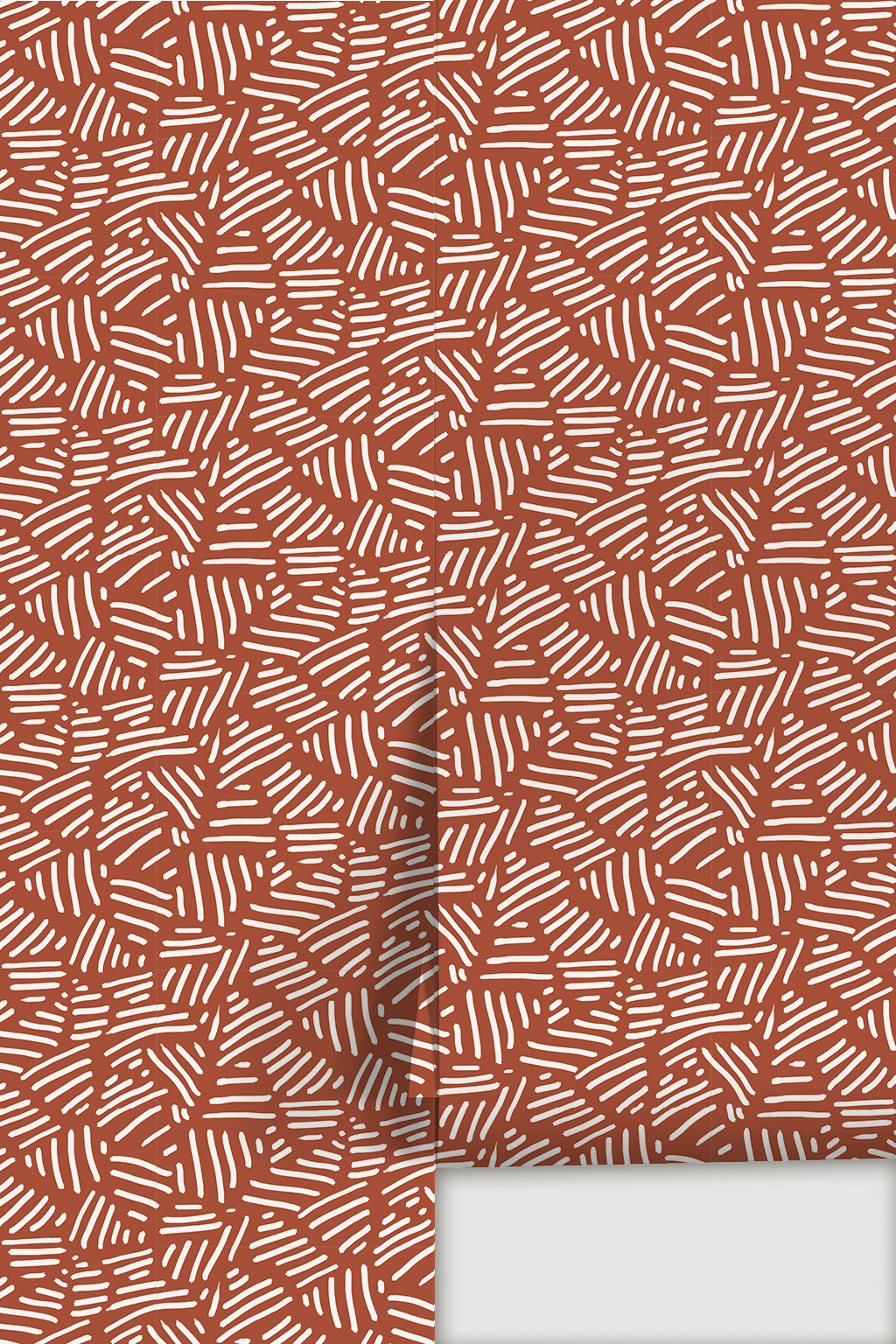 Simple Stripes Wallpaper, brick red