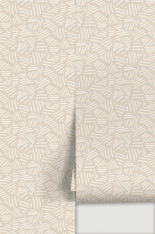 Simple Stripes Wallpaper, tan and white - Tampa Home & Garden Store