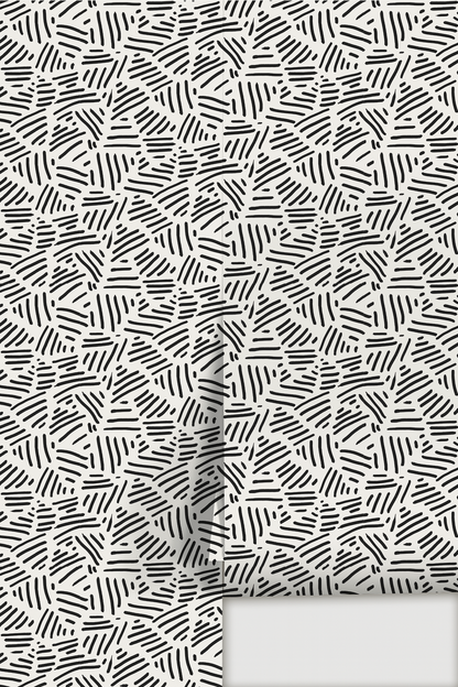 Papier peint à rayures simples, blanc et noir