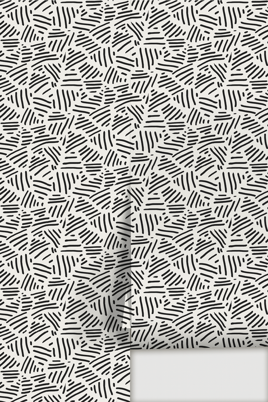 Papel pintado de rayas simples, blanco y negro