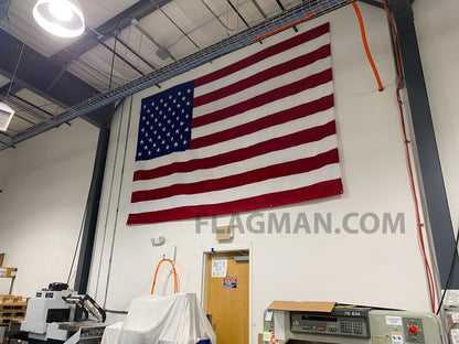 WallSafe™ Polyester Wall-Mounted American Flag | Reinforced Edge Grommets | Made in USA