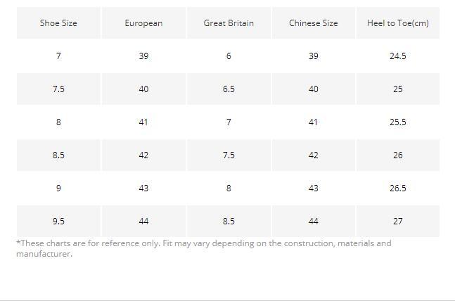 Stevvex boots size chart showing European, GB and Chinese sizes and heel-to-toe cm on Tampa Home & Garden Store