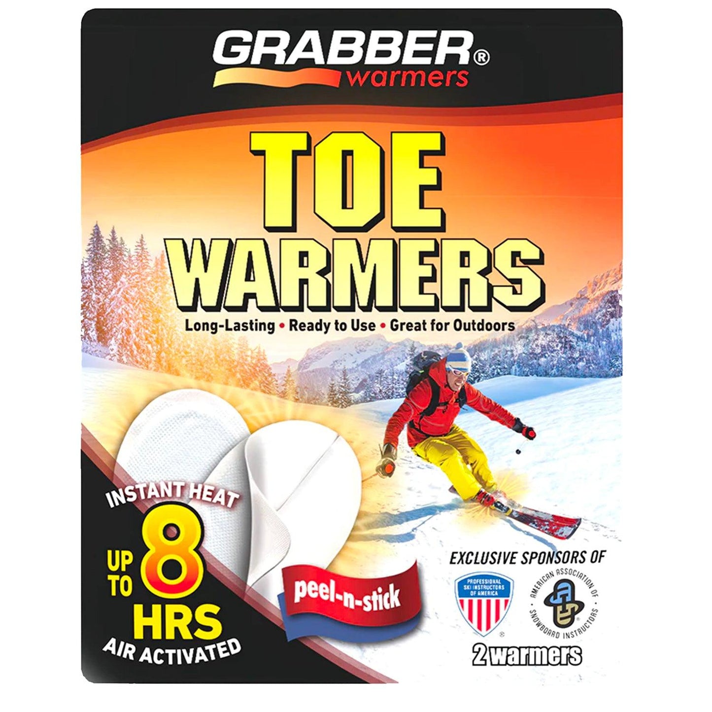 Grabber Ski & Ride Toe Warmers - Long Lasting Safe Natural Odorless Air Activated Warmers - Up to 8 Hours of Heat - 40 Pair Box - Tampa soil911.com