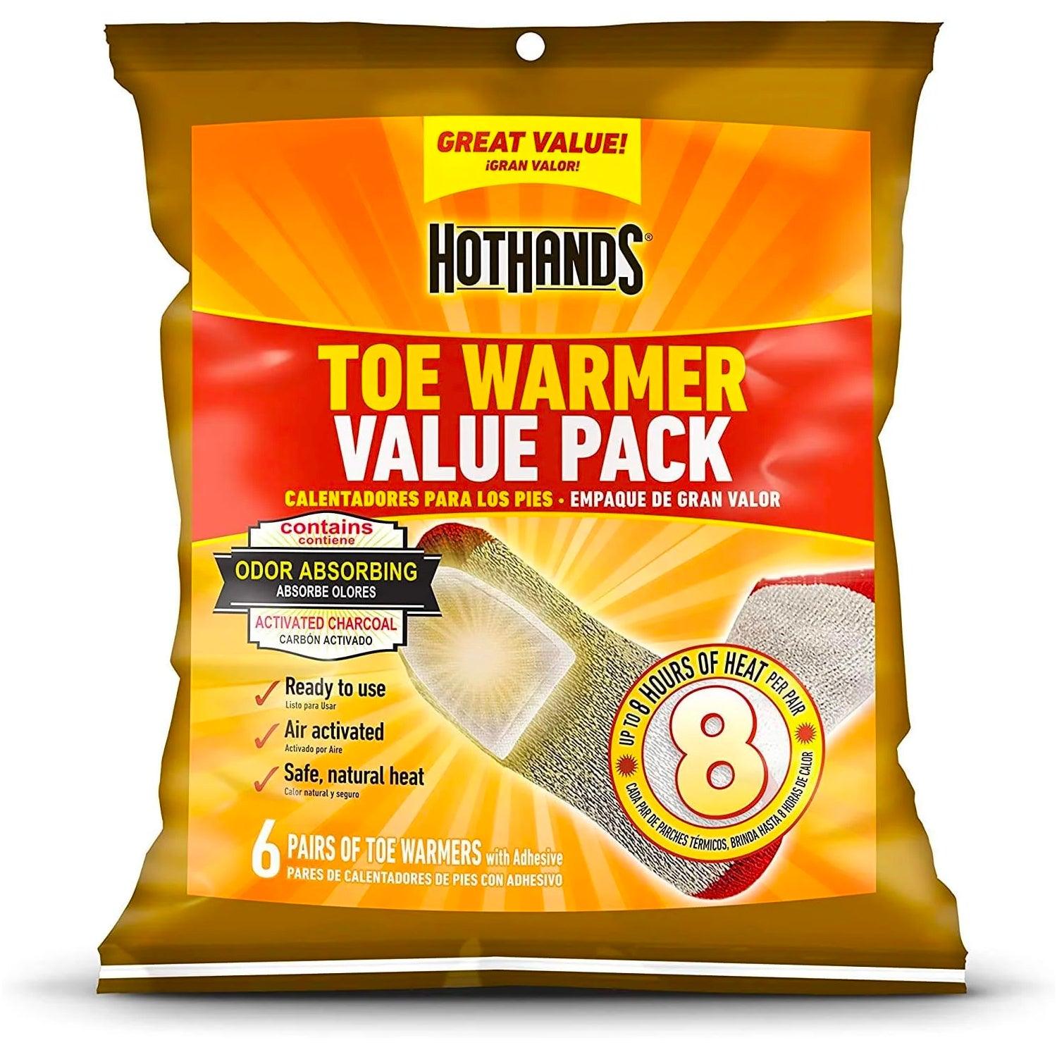 HotHands Toe Warmers - Long Lasting Safe Natural Odorless Air Activated Warmers - Up to 8 Hours of Heat - 6 Pair Bag - Tampa soil911.com