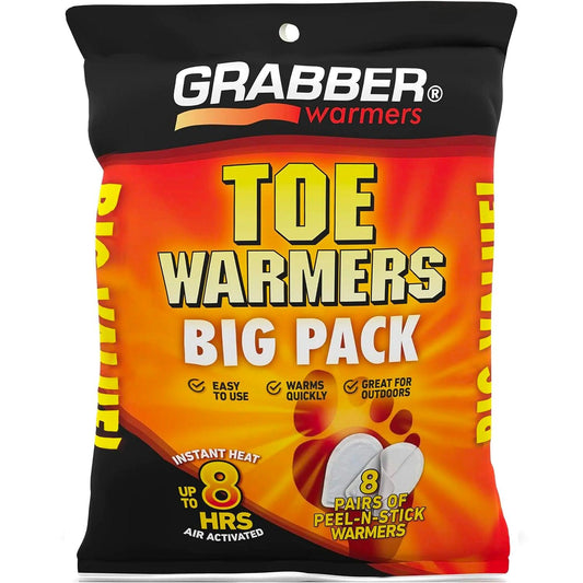 Grabber Toe Warmers - Long Lasting Safe Natural Odorless Air Activated Warmers - Up to 8 Hours of Heat - 8 Pair Pack - Tampa soil911.com