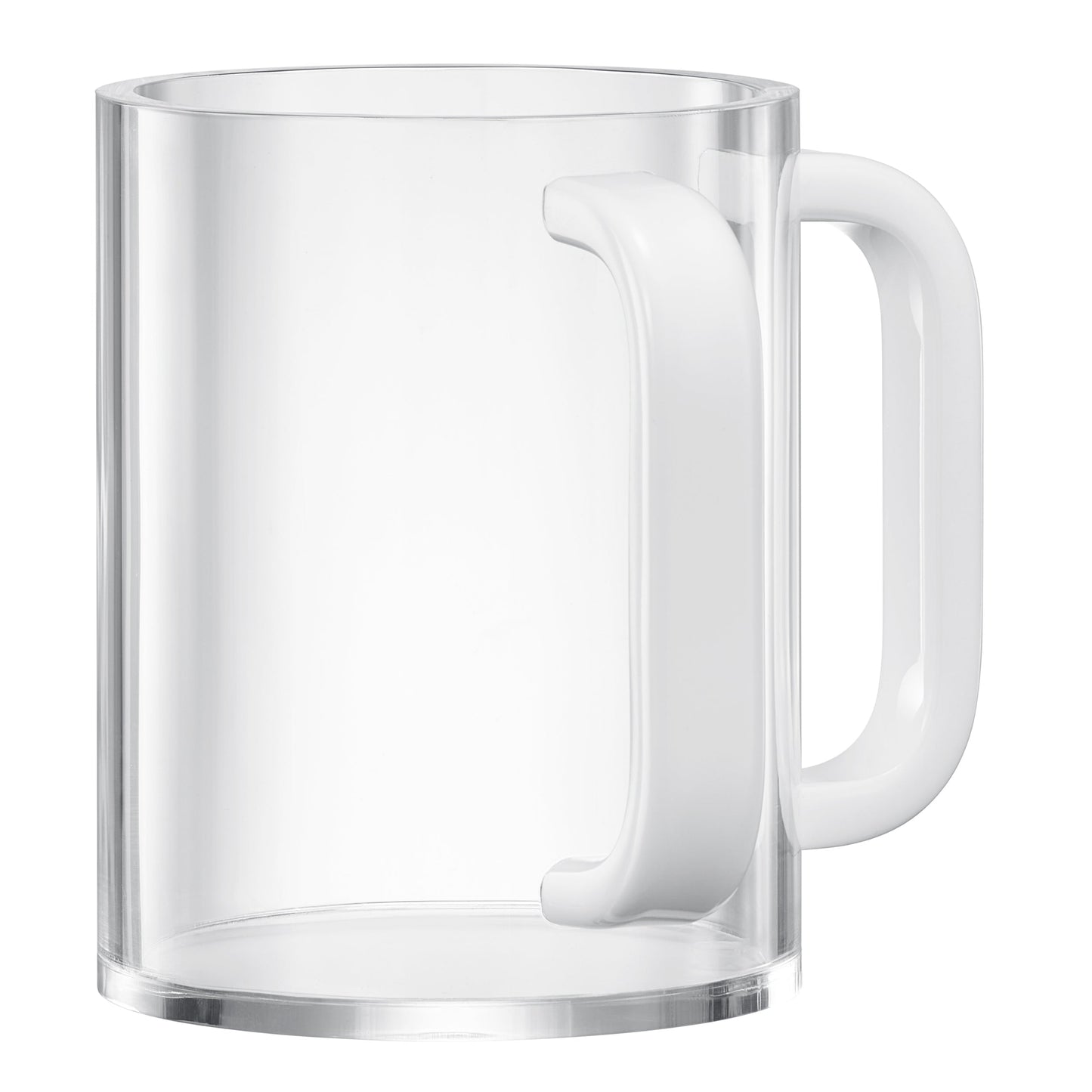 Clear and White Handles on Acrylic Judaica Cup