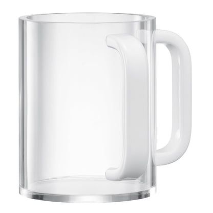 Clear and White Handles on Acrylic Judaica Cup