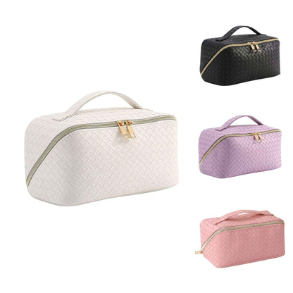 Woven PU Leather Makeup Bag and a Travel Case