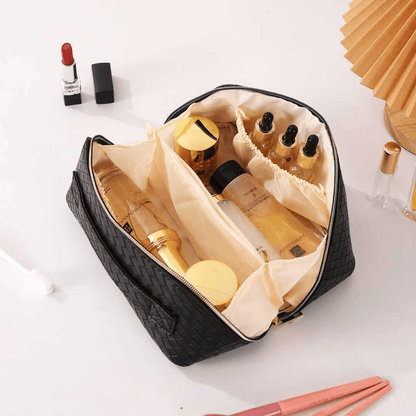 Woven PU Leather Makeup Bag and a Travel Case