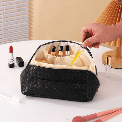 Woven PU Leather Makeup Bag and a Travel Case