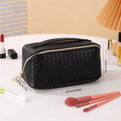 Woven PU Leather Makeup Bag and a Travel Case