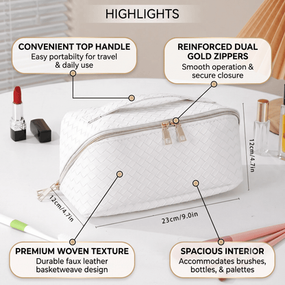 Woven PU Leather Makeup Bag and a Travel Case