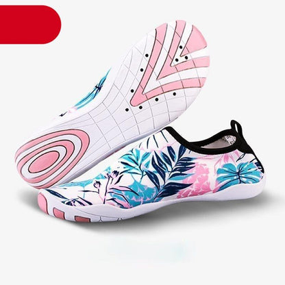 Stevvex water sneakers pair with tropical blue pink floral upper, quick-drying aqua shoes on Tampa Home & Garden Store