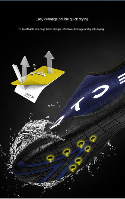 Stevvex water sneakers aqua shoes with drainage holes blue/black with yellow accents on Tampa Home & Garden Store