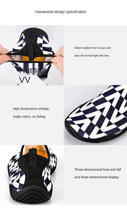 Stevvex water sneakers navy white pattern, quick-dry aqua shoes for beach and swim on Tampa Home & Garden Store