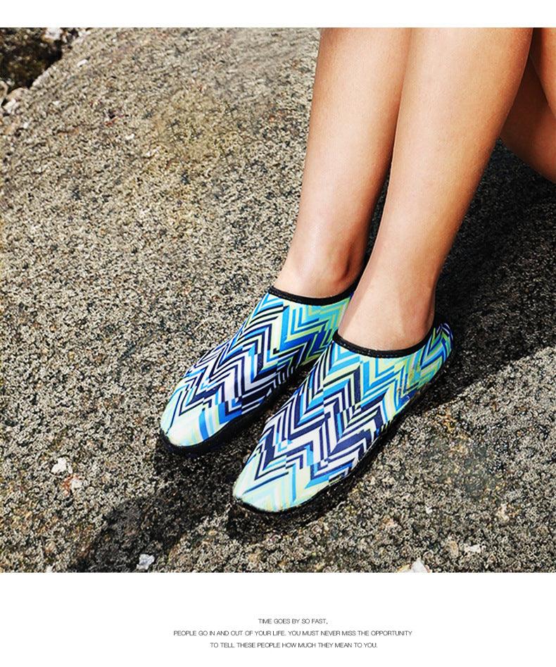 Stevvex water sneakers blue aqua zigzag pattern athletic shoes for outdoor beach swim yoga on Tampa Home & Garden Store