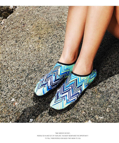 Stevvex water sneakers blue aqua zigzag pattern athletic shoes for outdoor beach swim yoga on Tampa Home & Garden Store