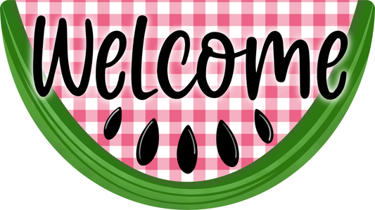 Watermelon Sign, Welcome Door Hanger, wood sign, DECOE-W-176, 22" Door Hanger