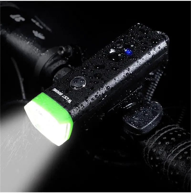 Waterproof Front Bike Light With Rechargeable Horn
