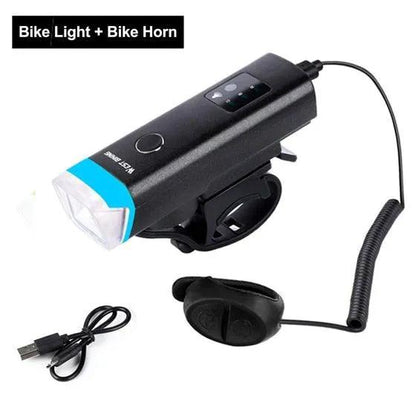 Waterproof Front Bike Light With Rechargeable Horn