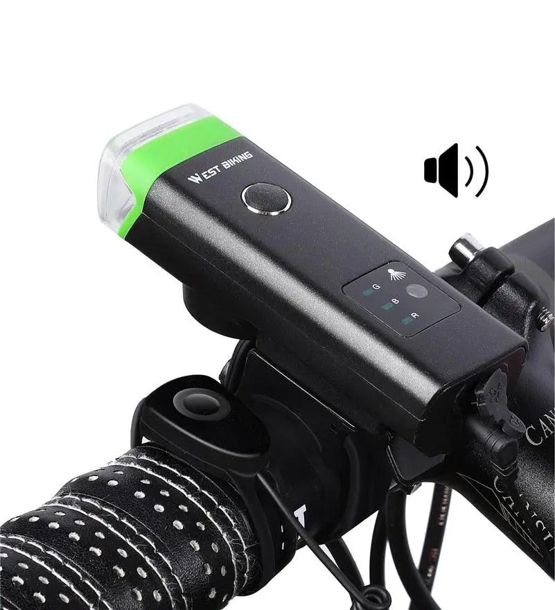 Waterproof Front Bike Light With Rechargeable Horn