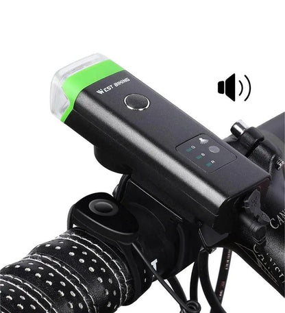 Waterproof Front Bike Light With Rechargeable Horn