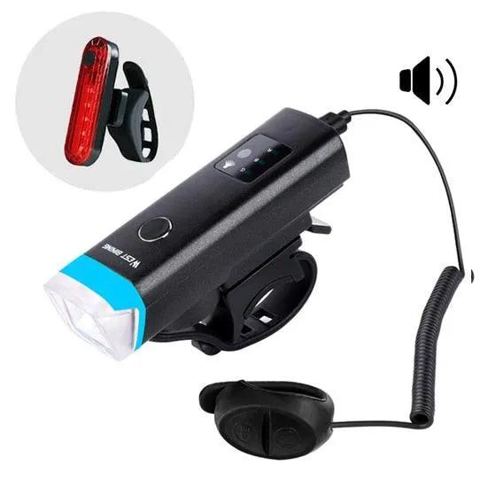 Waterproof Front Bike Light With Rechargeable Horn