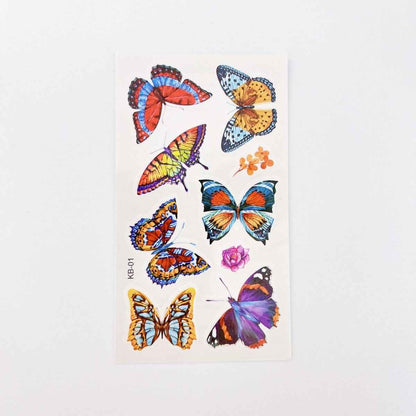 Waterproof butterfly tattoos sheet by Shaketea with colorful butterfly designs on Tampa Home & Garden Store