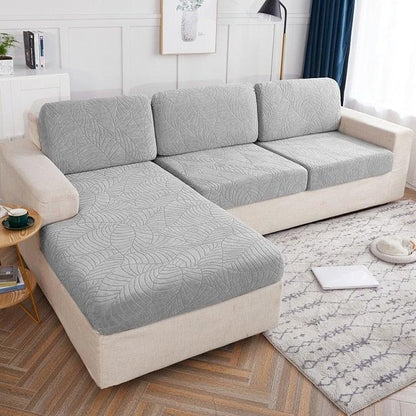 Waterproof Seaters Cushion Sofa Seat Cover grey leaf-pattern reversible anti-dust protector on Tampa Home & Garden Store