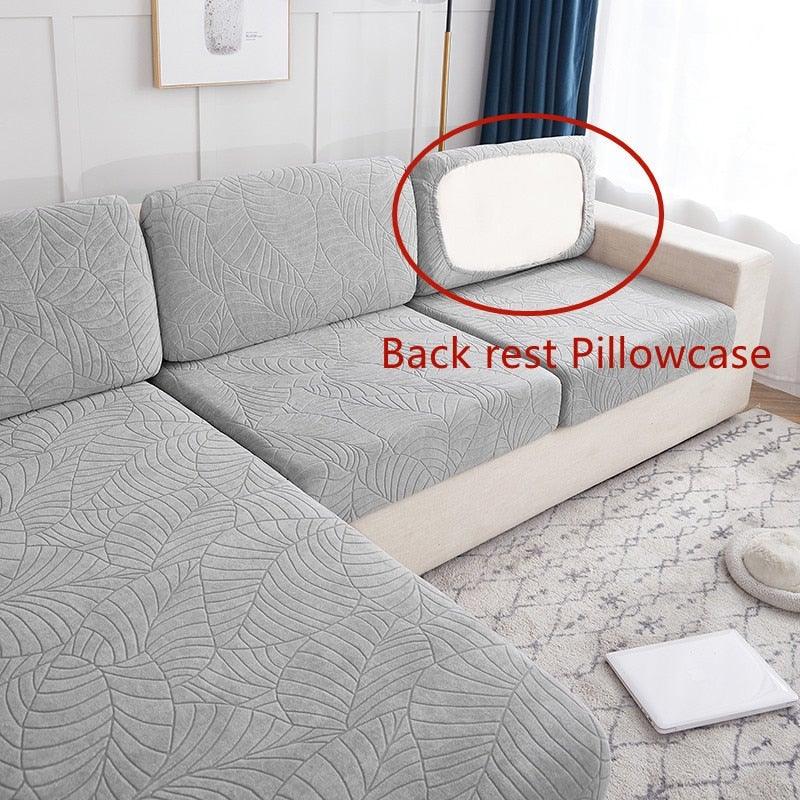 Back rest pillowcase for sofa cushions; gray leaf pattern, waterproof and dustproof Stevvex on Tampa Home & Garden Store