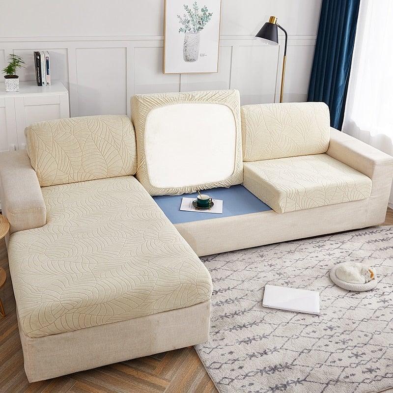 Stevvex Waterproof Seaters Cushion Sofa Seat Cover on beige sofa fabric on Tampa Home & Garden Store