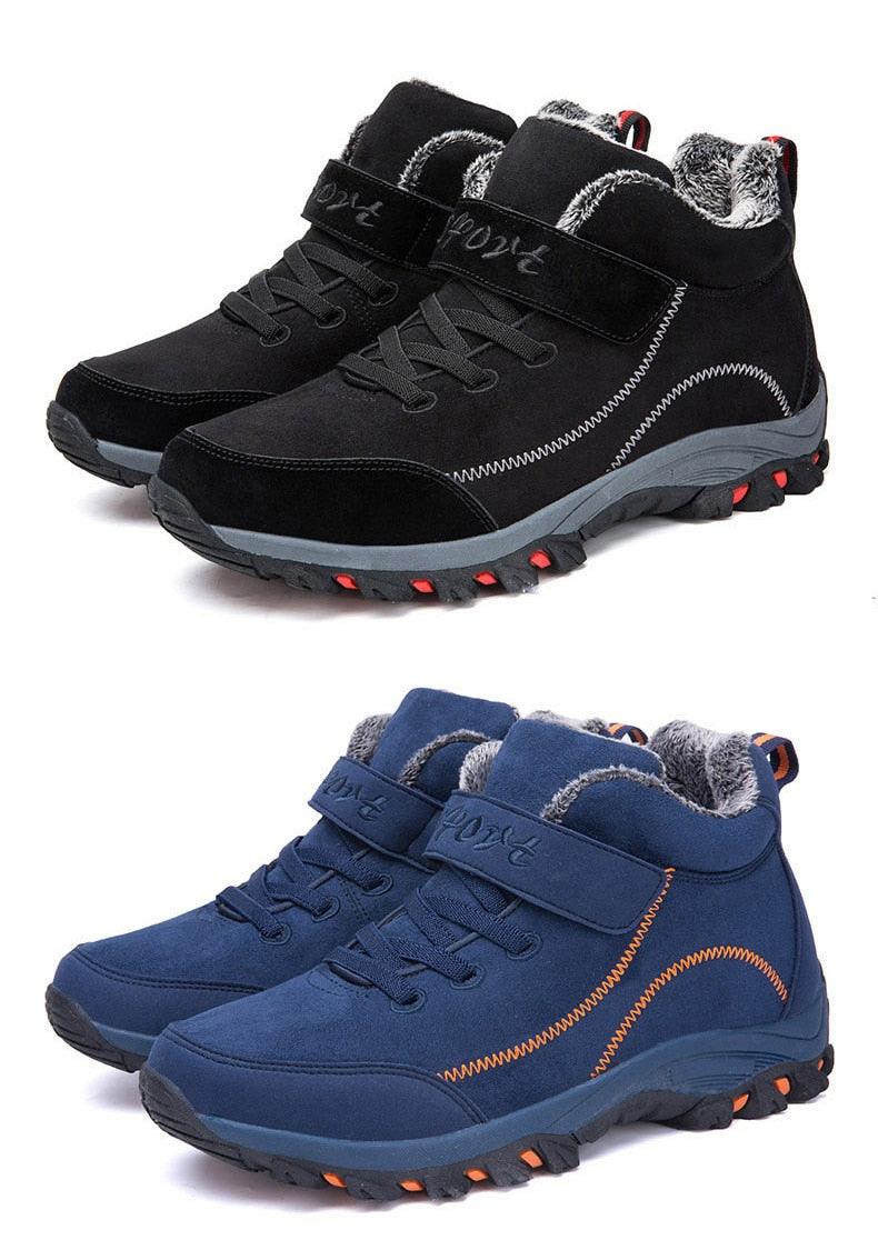 Stevvex waterproof winter boots with fur lining, black and blue high-top snow boots, 2 pcs on Tampa Home & Garden Store