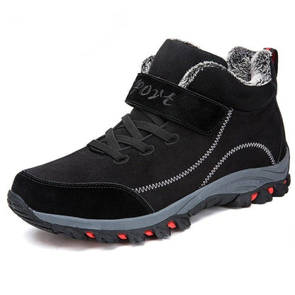Stevvex waterproof winter boots black fur-lined high-top with rugged sole on Tampa Home & Garden Store