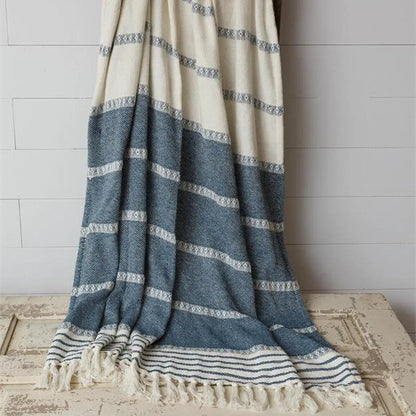 Waverly Woven Throw Blanket with Striped Colors